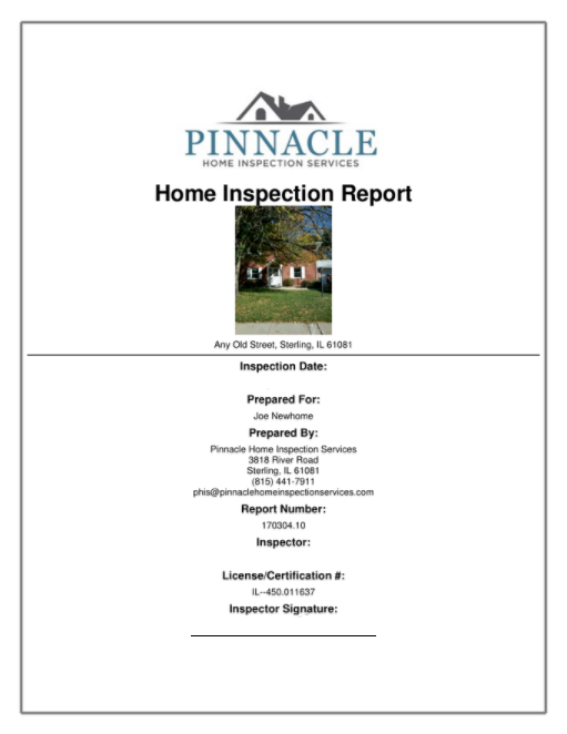 home inspection sample report